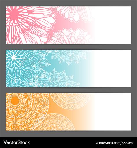 Floral background horizontal banner Royalty Free Vector