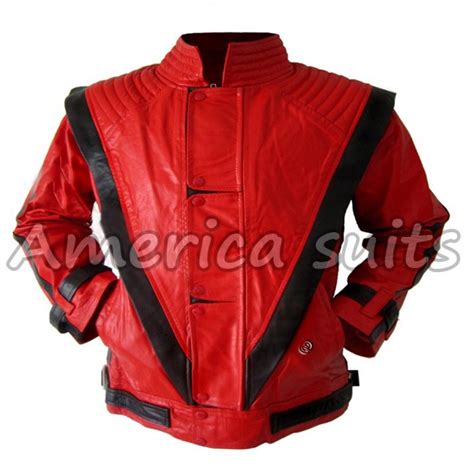 Michael Jackson Thriller Red with black stripes Costume Jacket