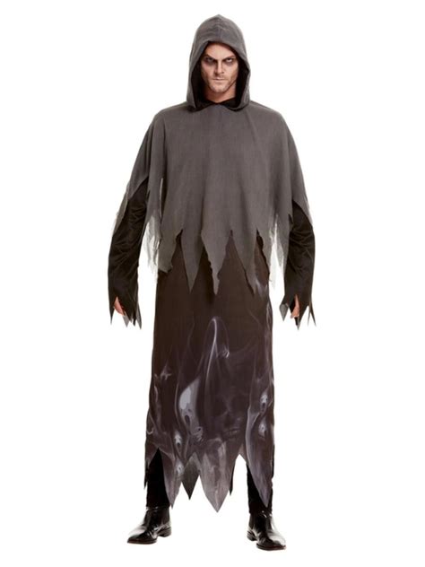 Black and Gray Ghost Ghoul Unisex Medium Fancy Dress Halloween Costume - Walmart.com - Walmart.com