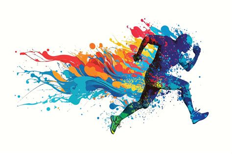 Watercolor runner sprint sport ink splash 21849609 Vector Art at Vecteezy