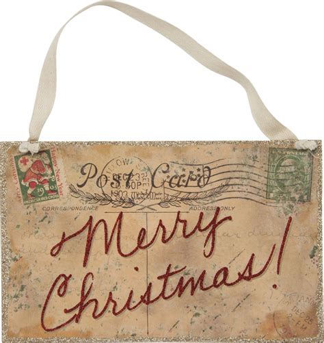 Vintage Merry Christmas Postcard Sign from TheHolidayBarn.com # ...