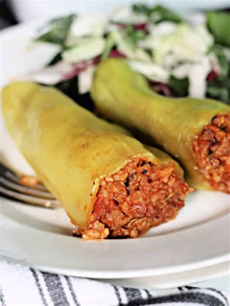 Stuffed Italian style Cubanelle peppers - The Kitchen Prep Blog