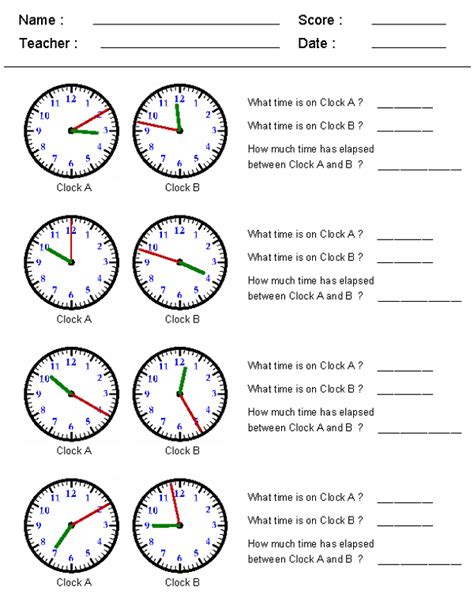 Elapsed Time Worksheets to Print for Kids | Activity Shelter