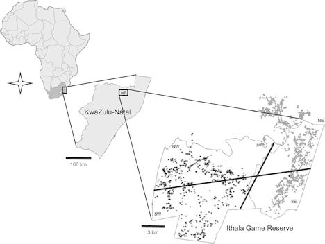 Schematic map of Ithala Game Reserve in northern KwaZulu-Natal... | Download Scientific Diagram