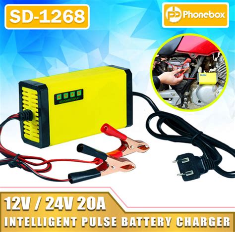 Car Battery Charger 12V 2-20A Full Intelligent Pulse Fast Car Battery ...