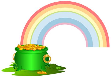 Gold Rainbow Clip art - Green Pot of Gold with Rainbow PNG Clip Art ...