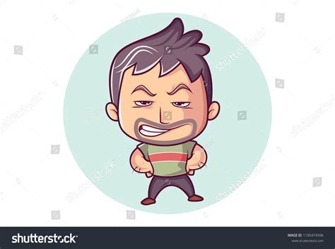 Vector Cartoon Illustration Man Standing Funny Stock Vector (Royalty ...