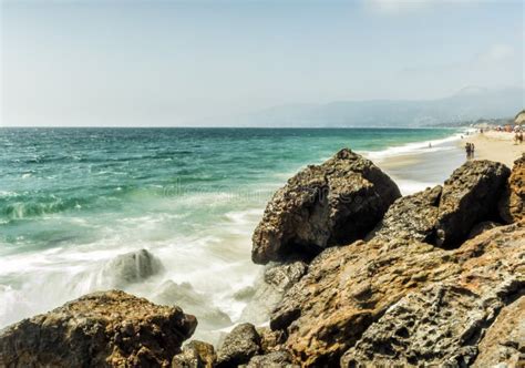 Waves Hitting the Rocks at Zuma Beach, Long Exposure, Silk Water - Zuma ...