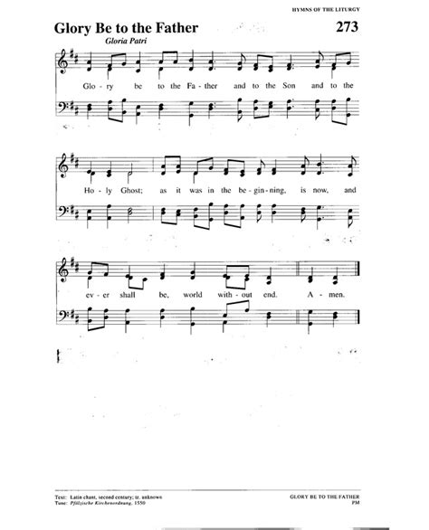 GLORY BE TO THE FATHER | Hymnary.org