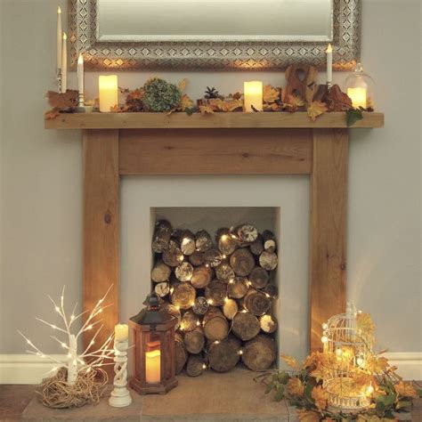 Logs & Fairy-lights Inside | Living room decor fireplace, Cosy home ...