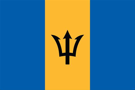 2x3' Nylon flag of Barbados