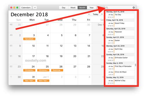 How to Show a List of All Calendar Events on Mac