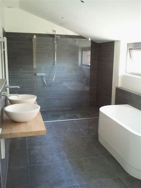 Grey Slate Tile Bathroom