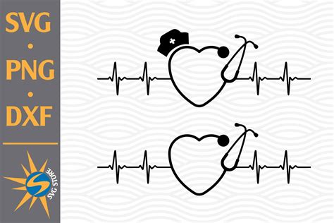 Stethoscope with heartbeat svg - brightWas