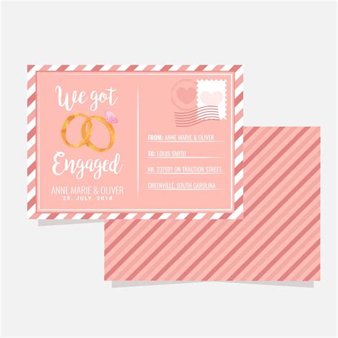 Vector Engagement Announcement Postcard 251796 Vector Art at Vecteezy