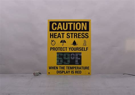 Digital Safety Sign with 6" temperature humidity display