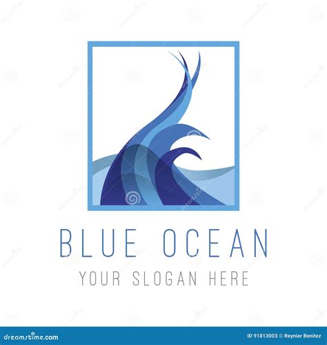 Blue Ocean Logo Cartoon Vector | CartoonDealer.com #91813003