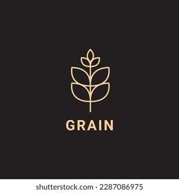 Grain Logo Vector Simple Black Background Stock Vector (Royalty Free ...