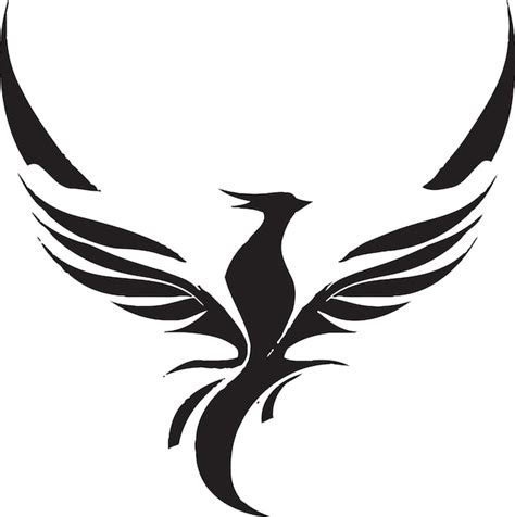 Premium Vector | Mythical phoenix symbolism firebird in shadows