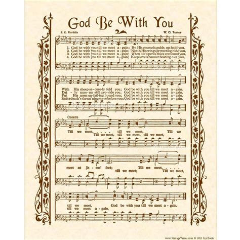 GOD BE WITH You Till We Meet Again Hymn Wall Art Custom - Etsy | Hymn sheet music, Hymn art ...