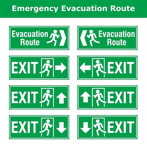 emergency evacuation route 3357034 Vector Art at Vecteezy