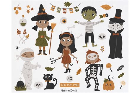 Halloween Kids Clipart Graphic by Nafanya · Creative Fabrica