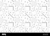 Seamless Back To School coloring Page Featuring Stationery Items Like  sketch template