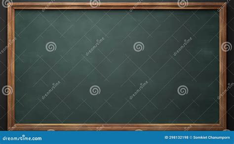 Blank Green Board, Wooden Frame, School Empty Blank Greenboard with Chalk Traces Stock ...