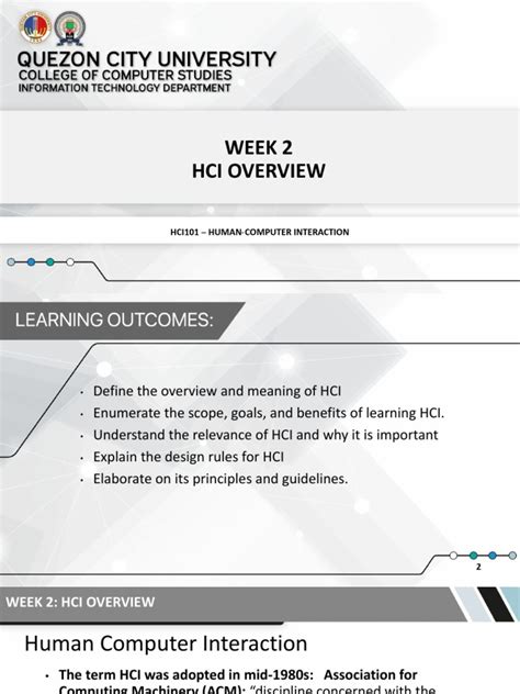 Hci - Week 2 - Hci Overview PDF | PDF | Human–Computer Interaction ...