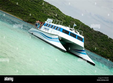 Snorkeling catamaran, Flamenco Beach, Culebra, Puerto Rico Stock Photo ...