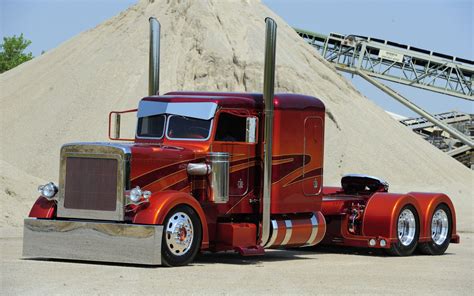 Cool Semi-Trucks | Peterbilt semi trucks vehicles color candy wheels 18 chrome grill ...