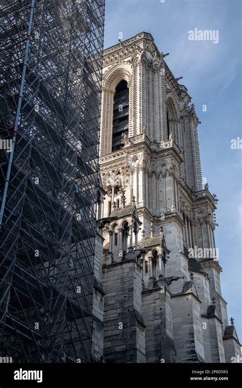 Part of the restoration of Notre Dame Cathedral following the fire of ...