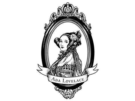 Ada Lovelace, large, oval black and white - Sticker! | Ada lovelace, Black and white stickers ...