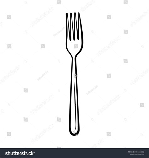 Fork Outline Printable Vector Illustration Stock Vector (Royalty Free) 1854323962