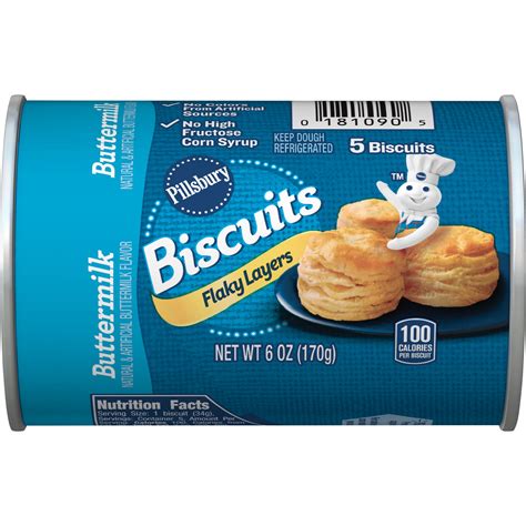 Pillsbury Grands! Flaky Layers Buttermilk Biscuits 5 Ct 6 oz - Walmart ...