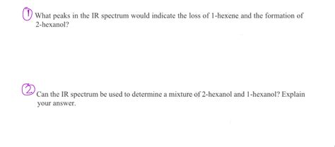 Solved What peaks in the IR spectrum would indicate the loss | Chegg.com