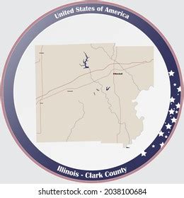 Large Detailed Map Clark County Illinois Stock Vector (Royalty Free ...