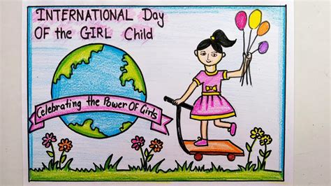 International Day Of A Girl Child Drawing/ Save Girl Child Easy Drawing ...