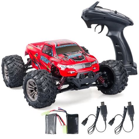 WLtoys red 4WD RC Car Road Remote Control Car with 1:18 Scale RC Monster Truck 2.4Ghz 4WD 48KW ...