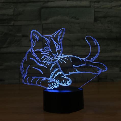 3D LED Color Changing Cat Table Lamp - FreakyPet