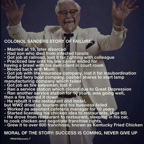 Colonel Sanders | Business motivational quotes, Sanders quotes, Hustle quotes motivation