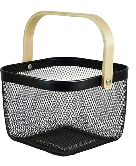 black metal Storage Basket With Handle, For Kitchen, Size: Large at Rs ...