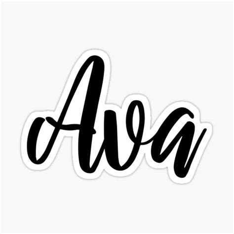 "Ava Name Handwriting Calligraphy" Sticker for Sale by sollunadesigns | Redbubble