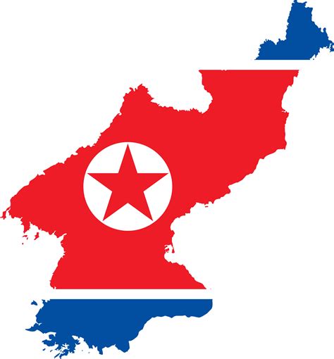 Clipart - North Korea Map Flag
