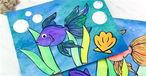 Easy Fish Painting For Kids [Free Template]