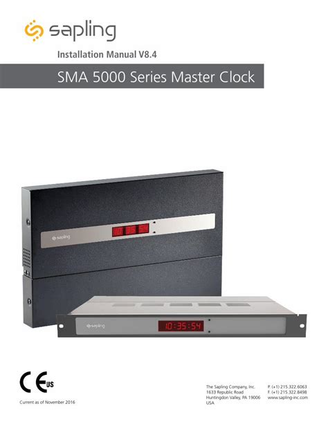 (PDF) Installation Manual V8 - Sapling Clocks · between both clocks ...