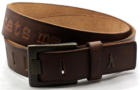 Mens KAOS BROWN Leather Belt WIDE PRONG Buckle URBAN FASHION 1-1/2 ...