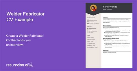 Welder Fabricator CV Examples & Guide