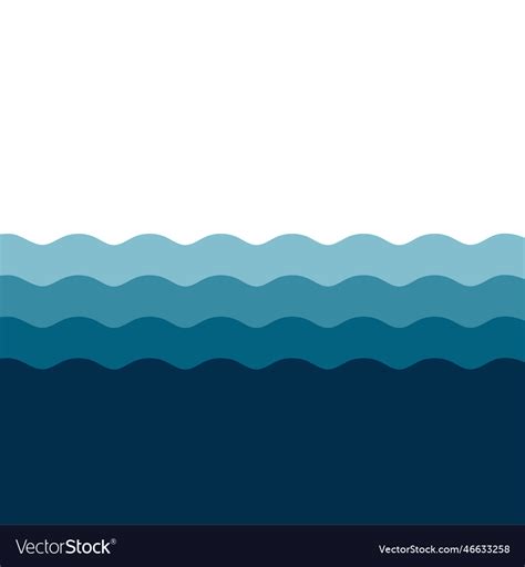 Sea waves flat style Royalty Free Vector Image