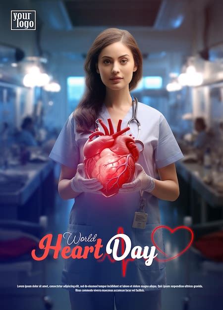 Premium PSD | World Heart Day Poster Template